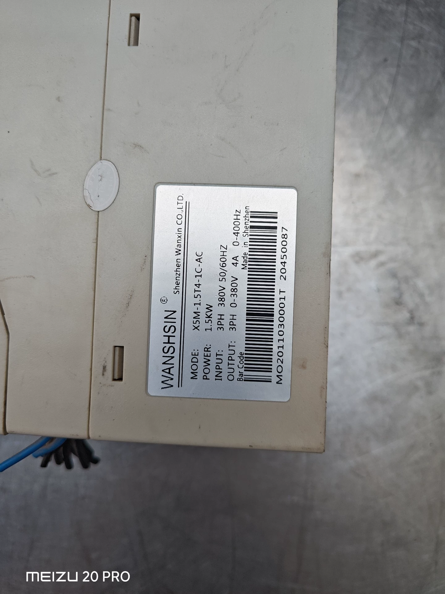 WANSHSIN X5M-1.5T4-1C-AC 变频器 - 二手