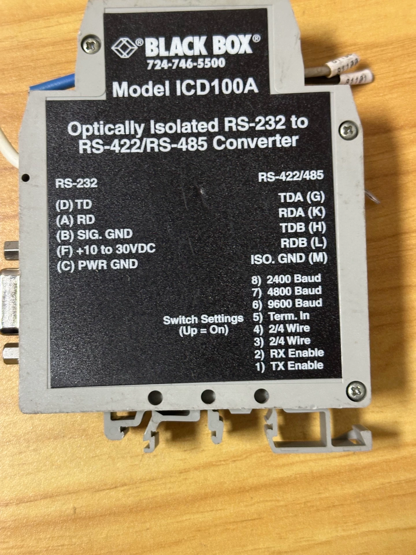 Black Box ICD100A Industrial Communication Converter - Used