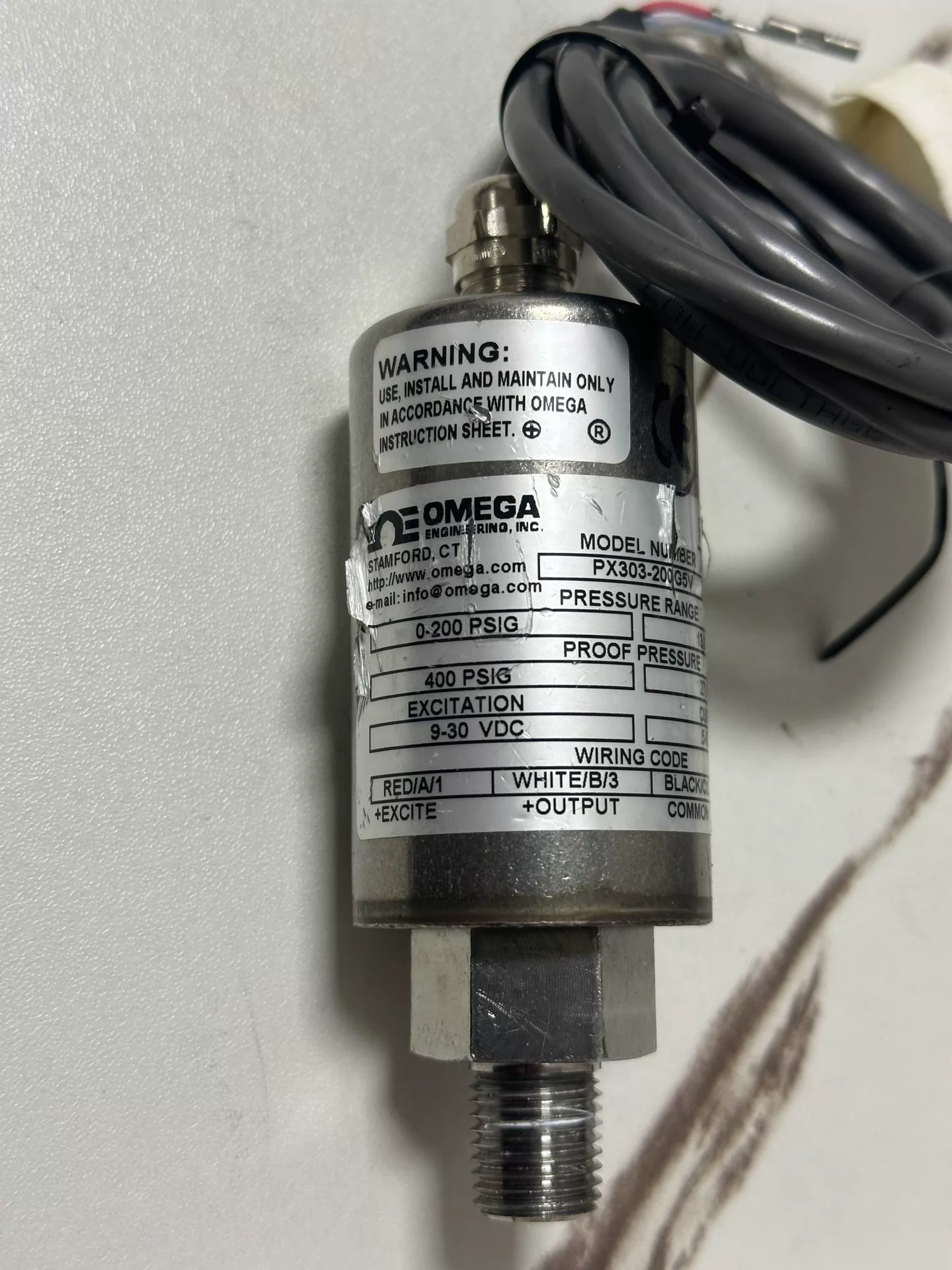 OMEGA Engineering PX303-200G5V pressure sensor - Used