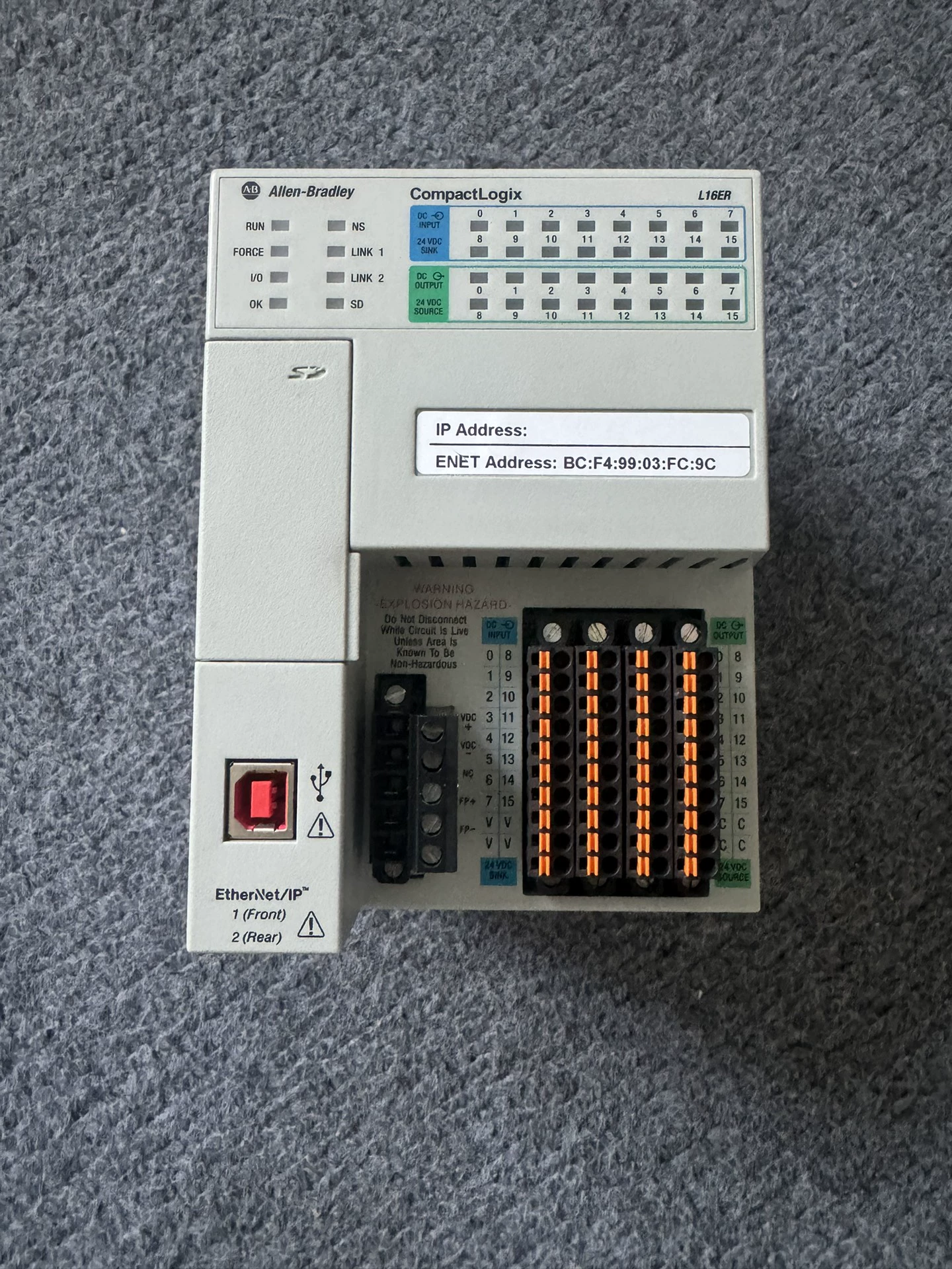 Allen-Bradley L16ER 1769-L16ER-BB1B CompactLogix PLC controller - Used