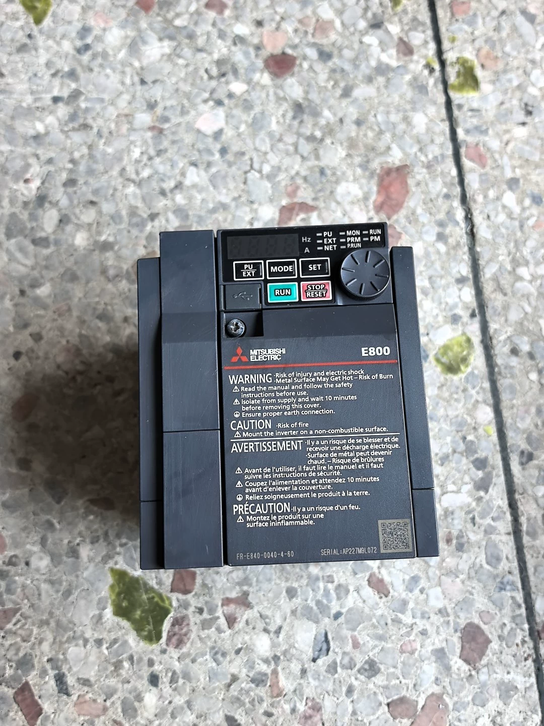 Mitsubishi Electric FR-E840-0040-4-60 Variable Frequency Drive - Used